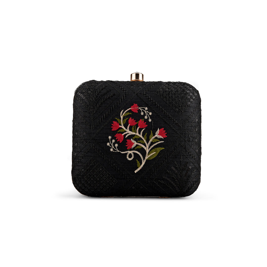 Teejh Avantika Floral Threadwork Clutch