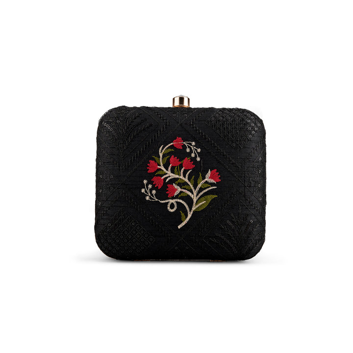Teejh Avantika Floral Threadwork Clutch