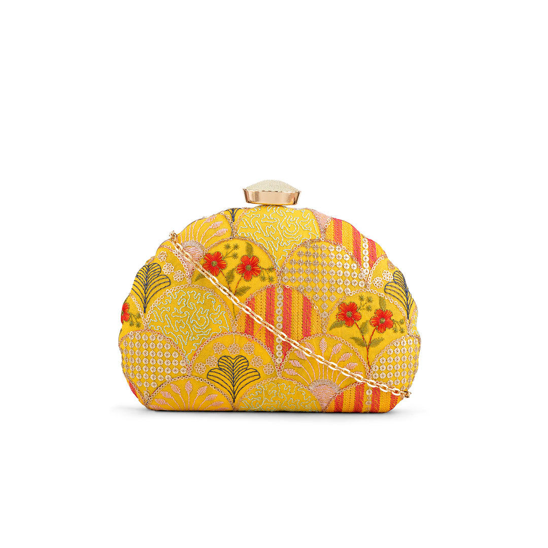 Teejh Ashi Applique Clutch