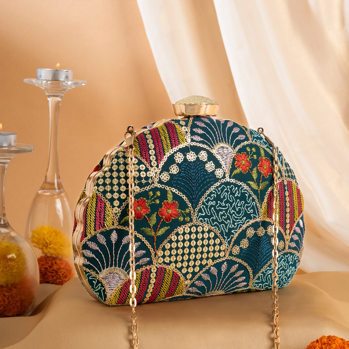 Teejh Siva Multicoloured Applique Clutch