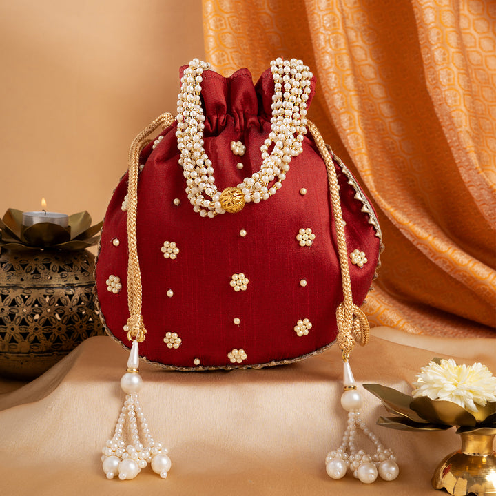 Saavan Aya Hai Maroon Potli Bag