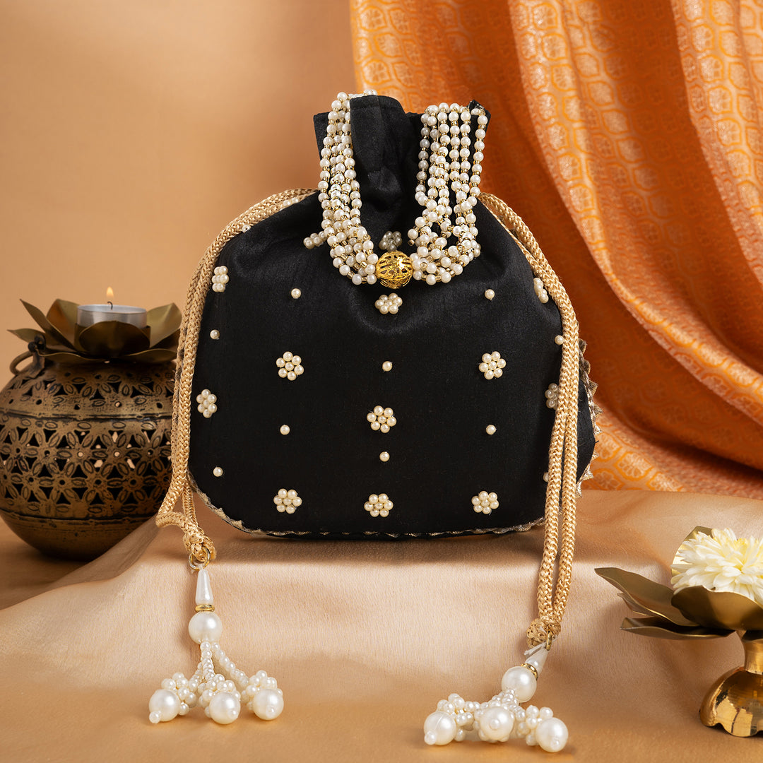 Saavan Aya Hai Black Potli Bag