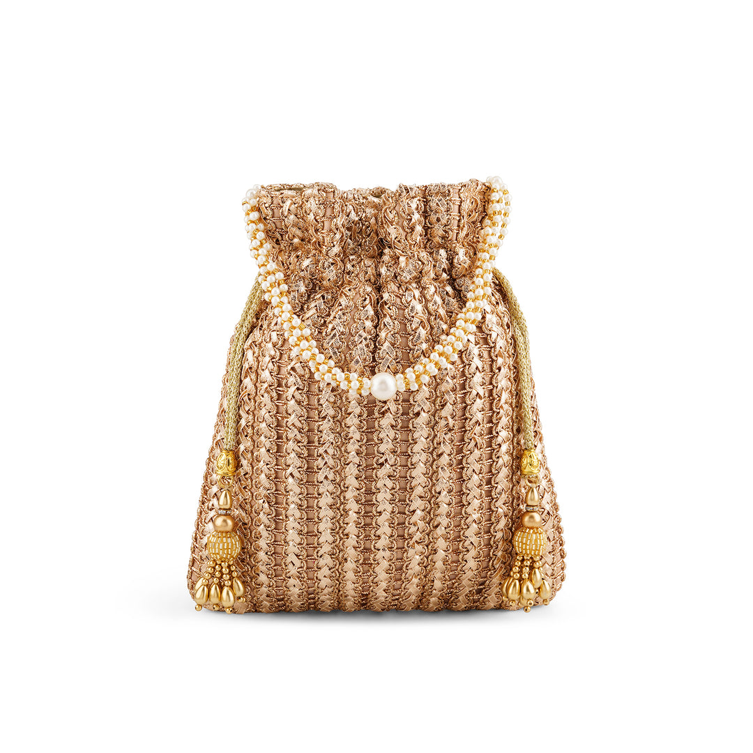 Afeemi Rose Gold Potli Bag