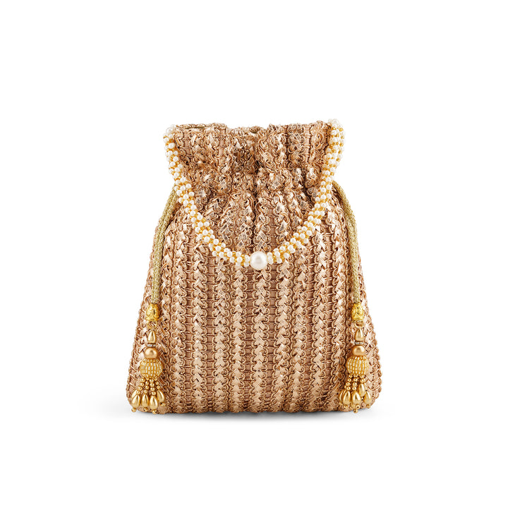Afeemi Rose Gold Potli Bag
