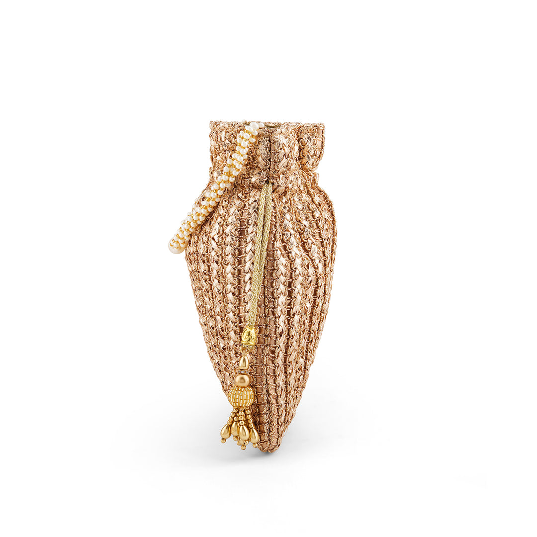 Afeemi Rose Gold Potli Bag