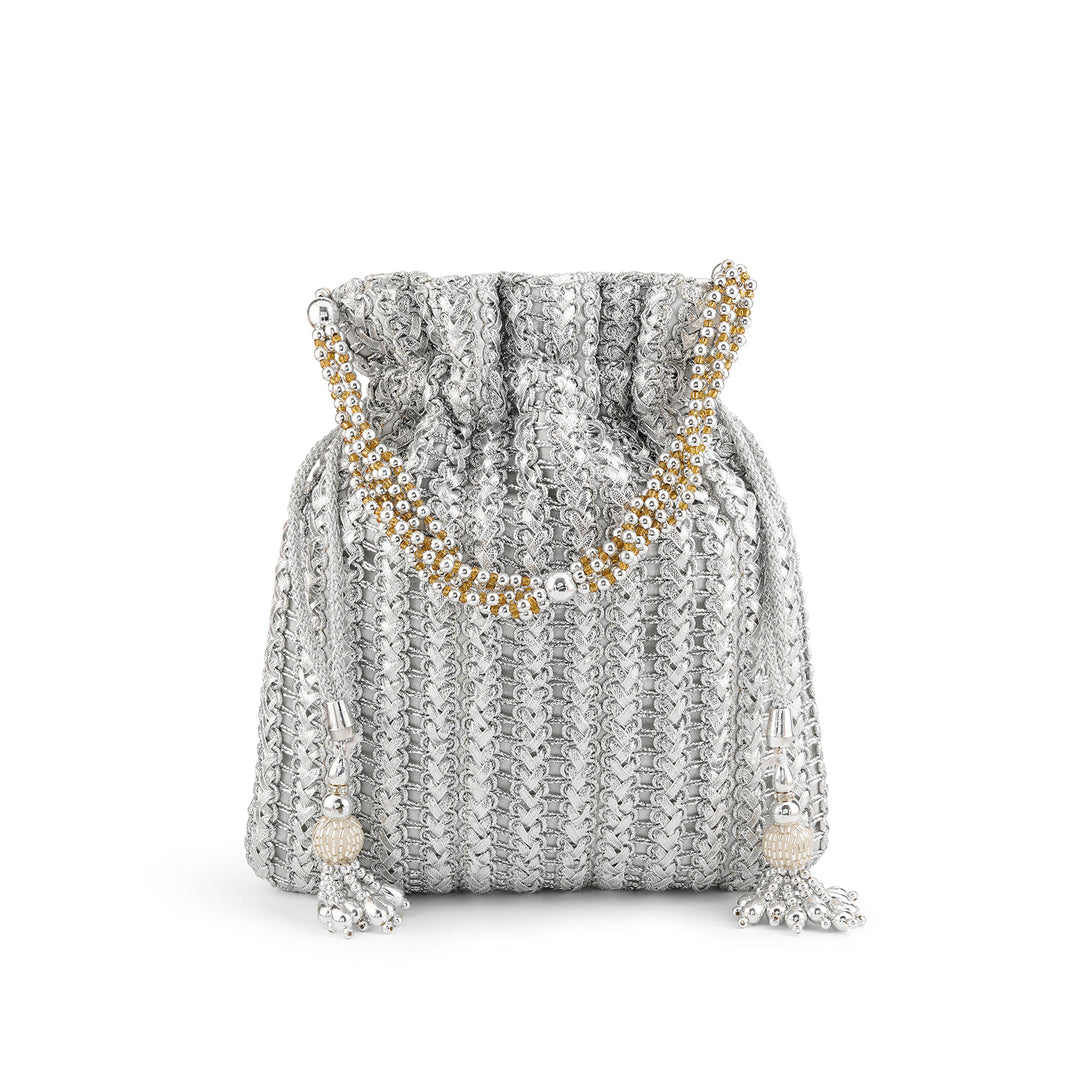 Afeemi Silver Potli Bag