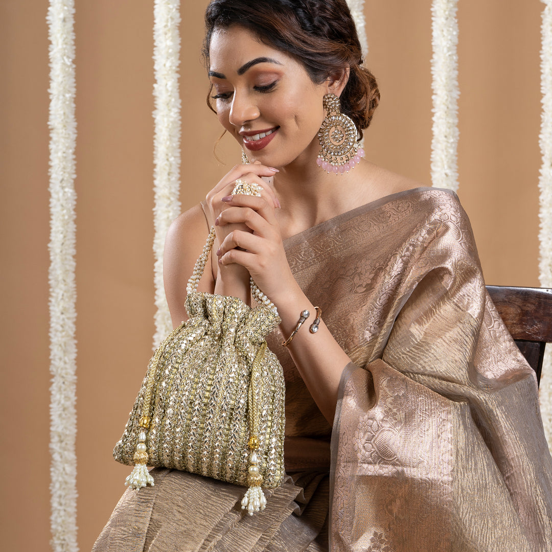 Afeemi Gold Potli Bag