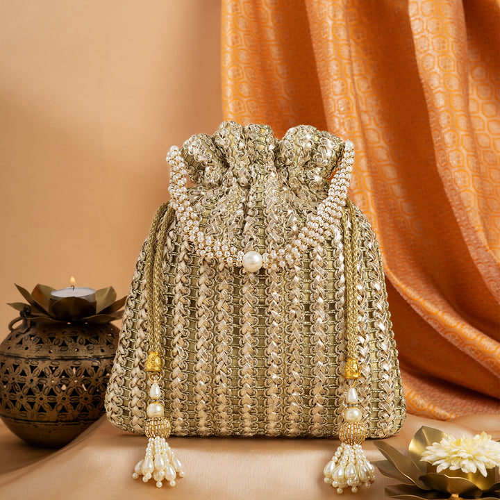 Afeemi Gold Potli Bag