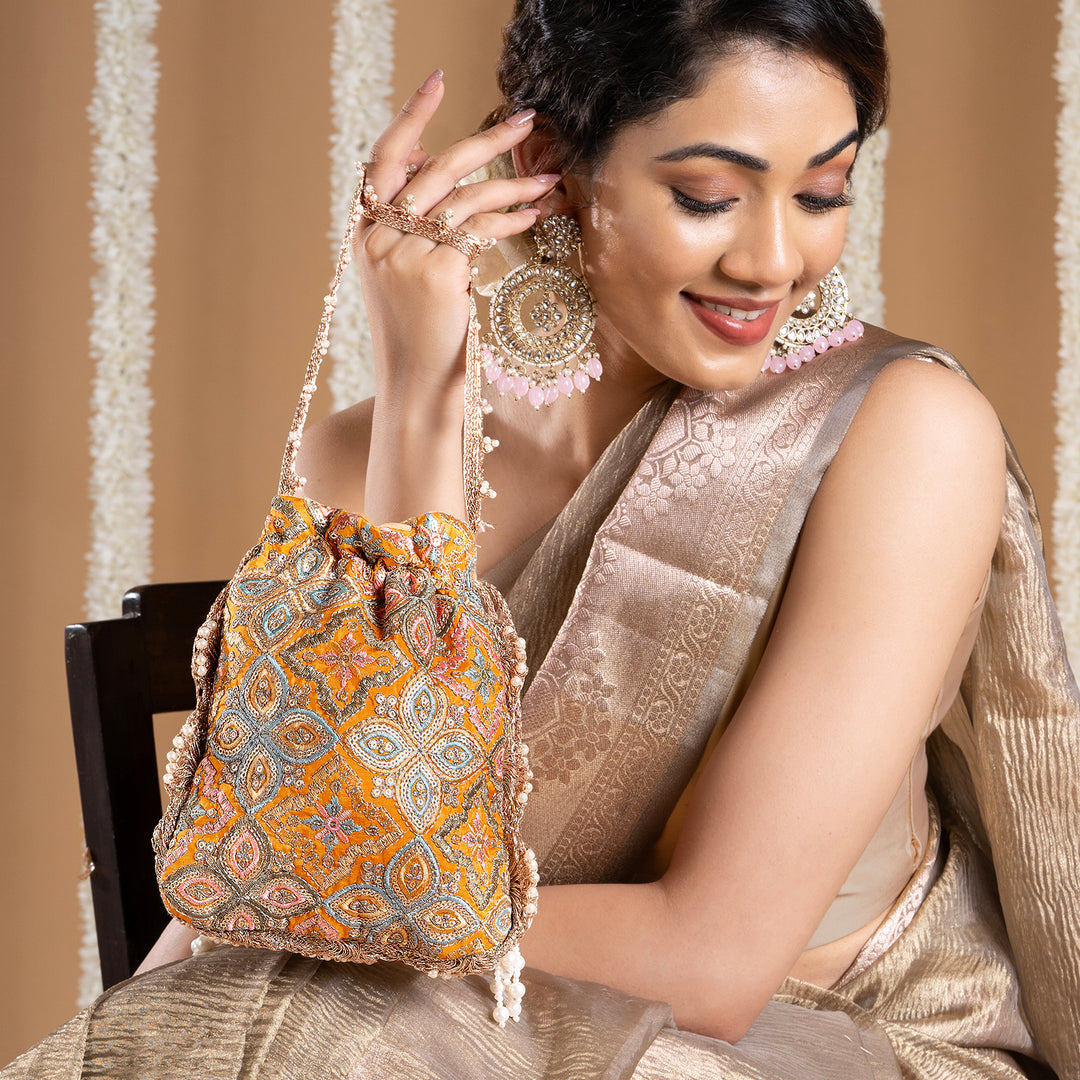 Manohari Mustard Potli Bag