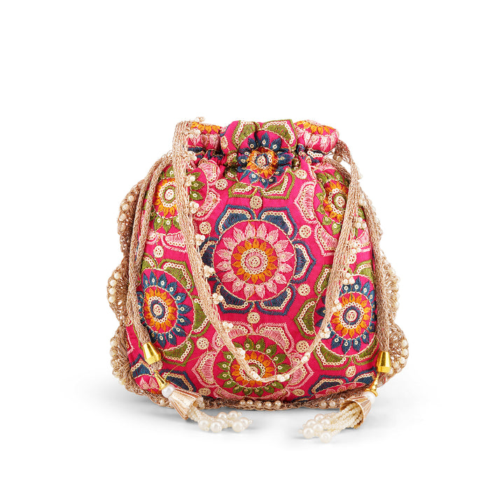 Rangeela Re Pink Potli Bag