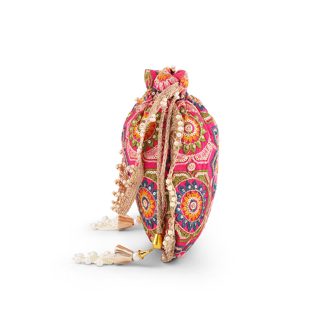 Rangeela Re Pink Potli Bag