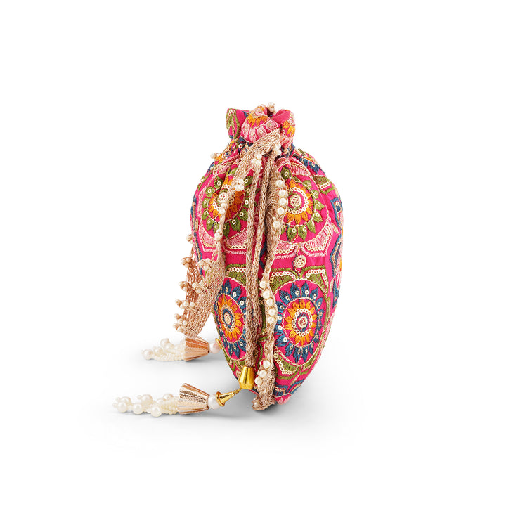 Rangeela Re Pink Potli Bag