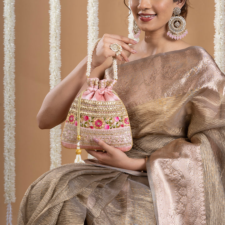Adha Ishq Pink Potli Bag