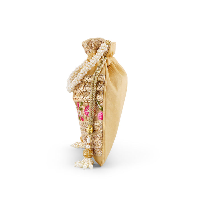 Adha Ishq Gold Potli Bag