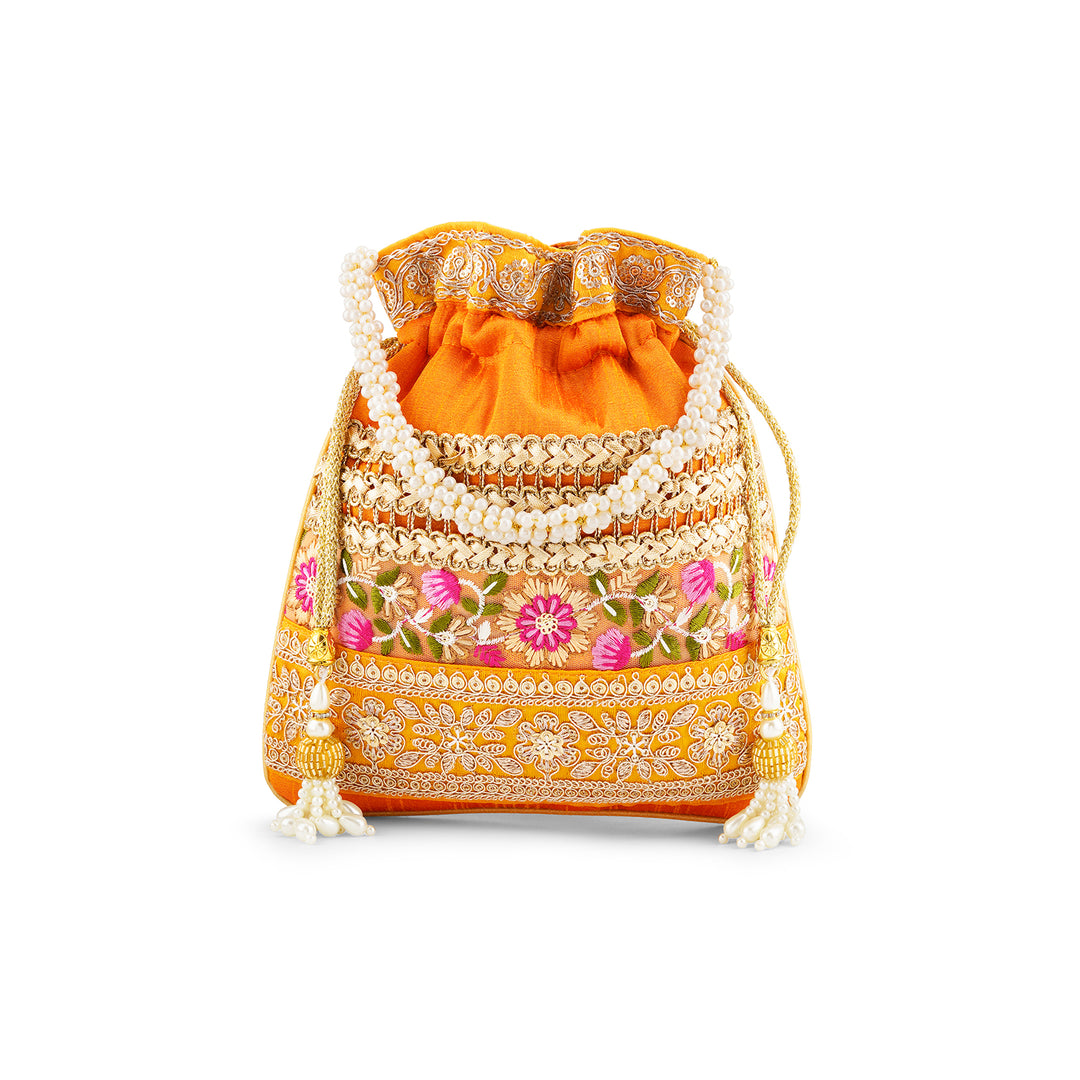 Adha Ishq Yellow Potli Bag