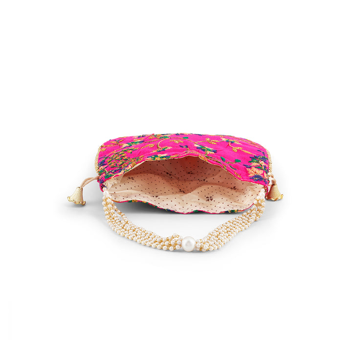 Mausam Mastana Embroidered Pink Potli Bag