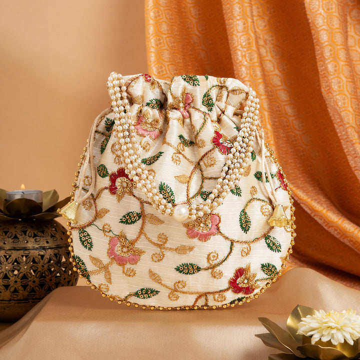 Kesariya Multicoloured Potli Bag