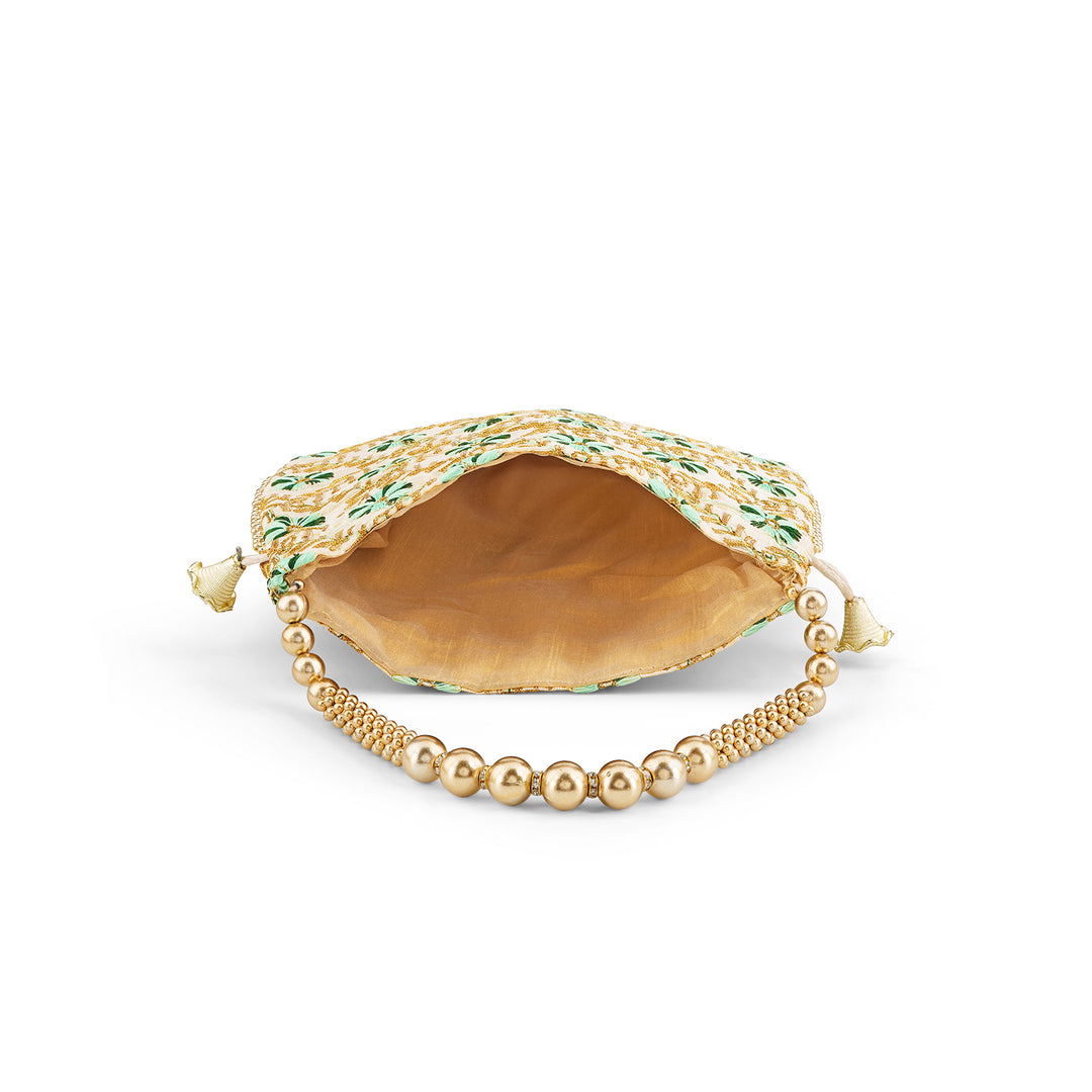 Jab Phool Khile Green Embroidered Potli Bag