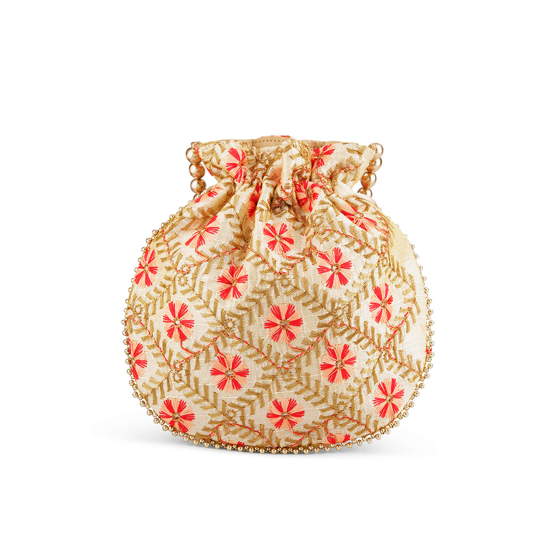 Jab Phool Khile Pink Embroidered Potli Bag