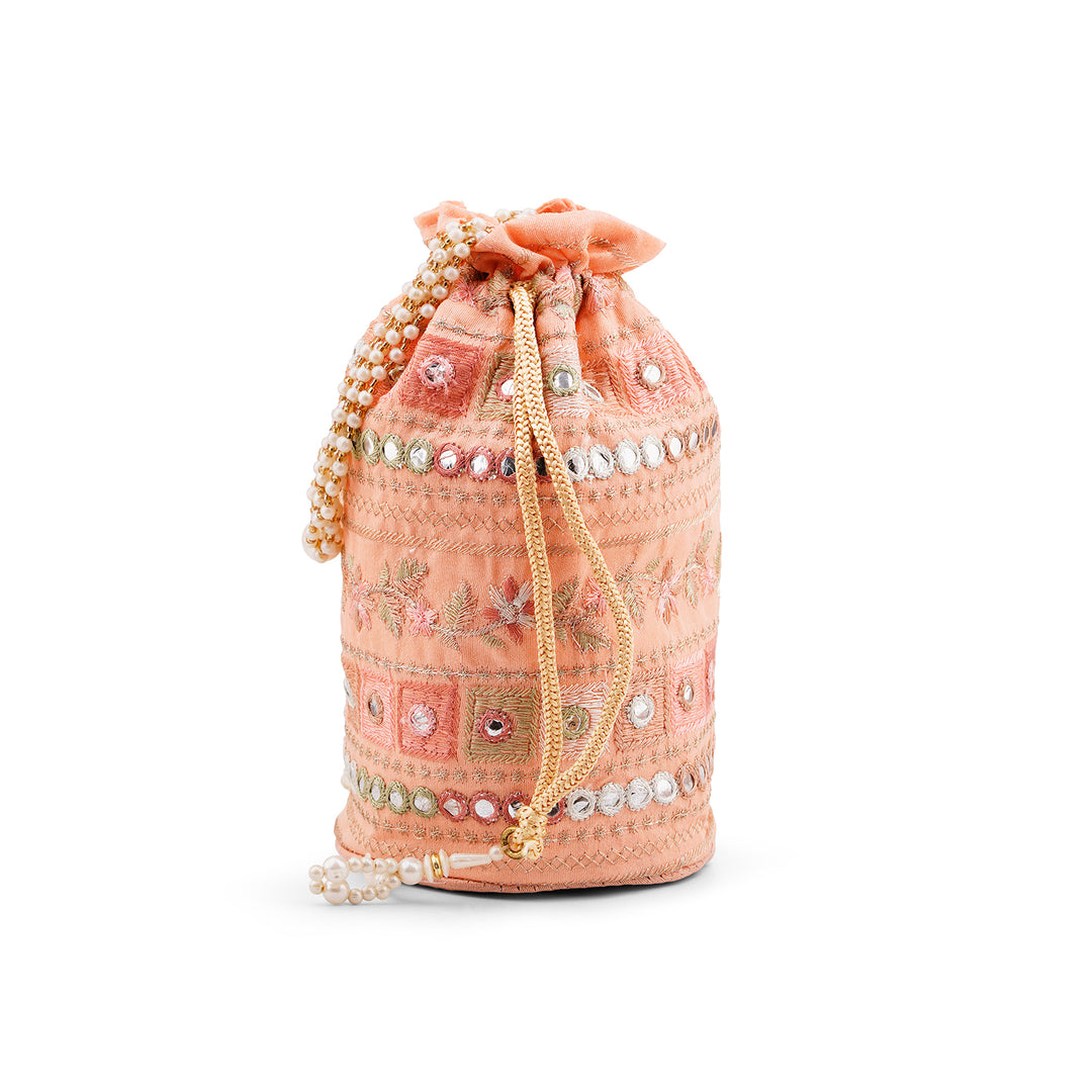 Rangisari Peach Potli bag