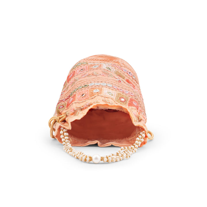 Rangisari Peach Potli bag