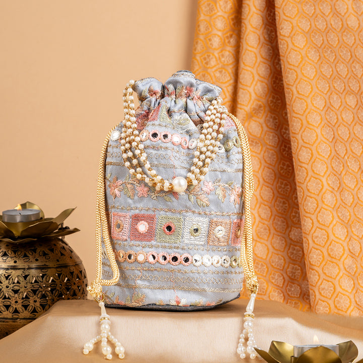 Rangisari Grey Potli bag