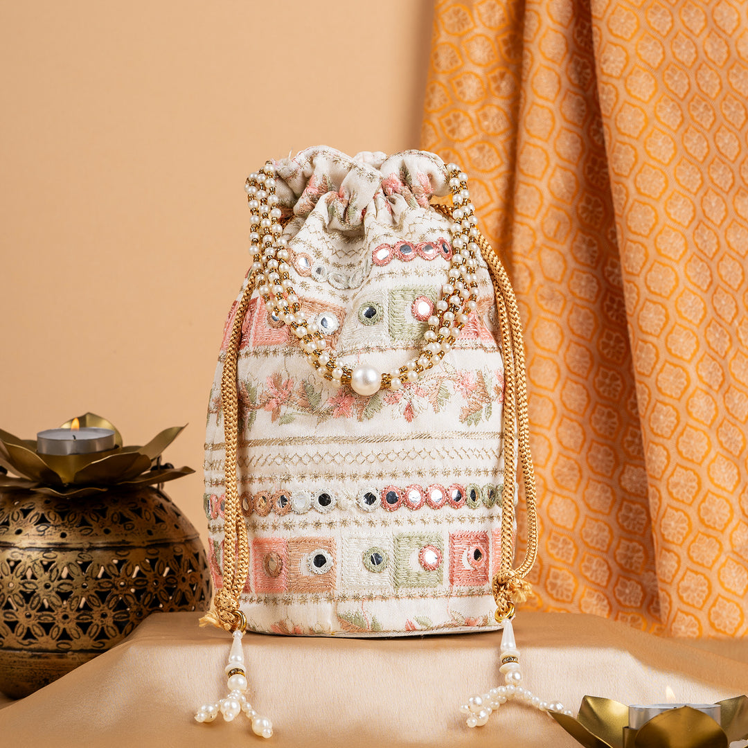Rangisari Off White Potli bag