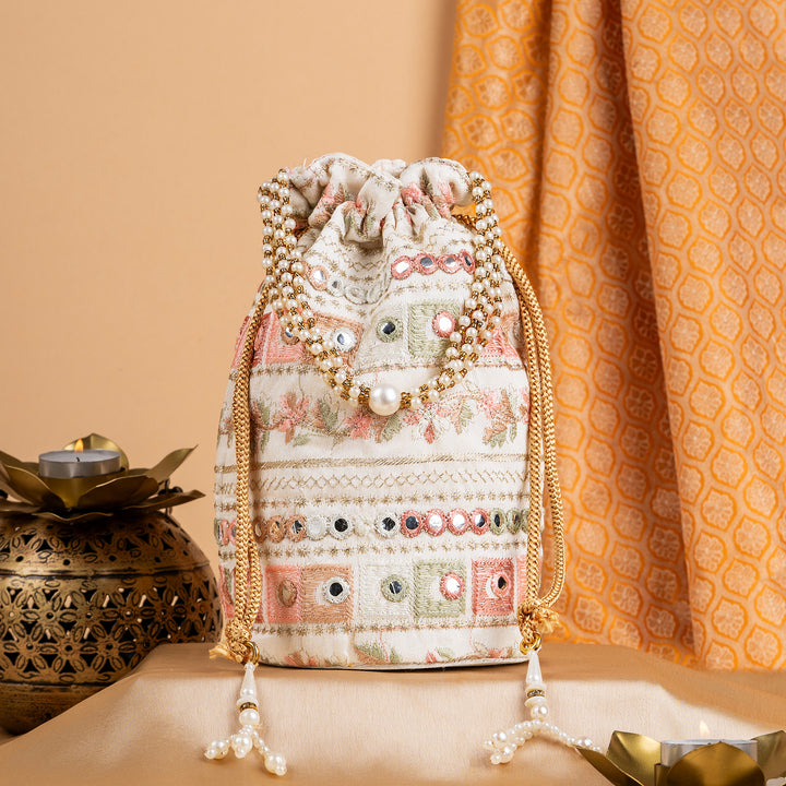 Rangisari Off White Potli bag