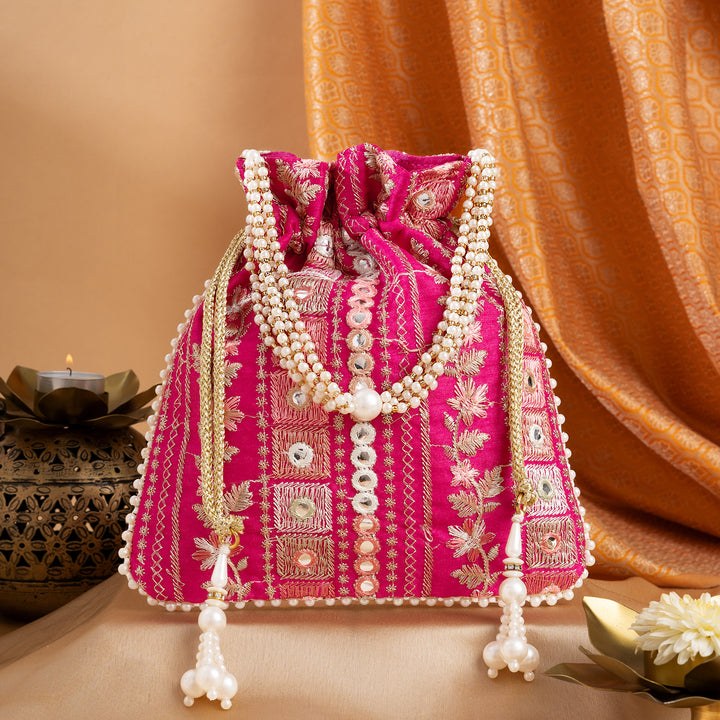 Yeh Sama Dark Pink Potli Bag