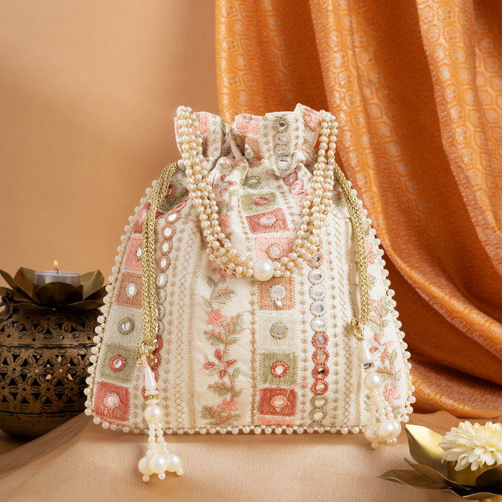 Yeh Sama Cream Potli Bag