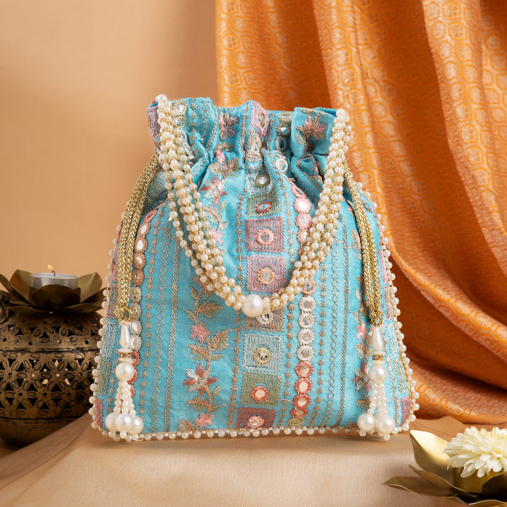 Yeh Sama Blue Potli Bag