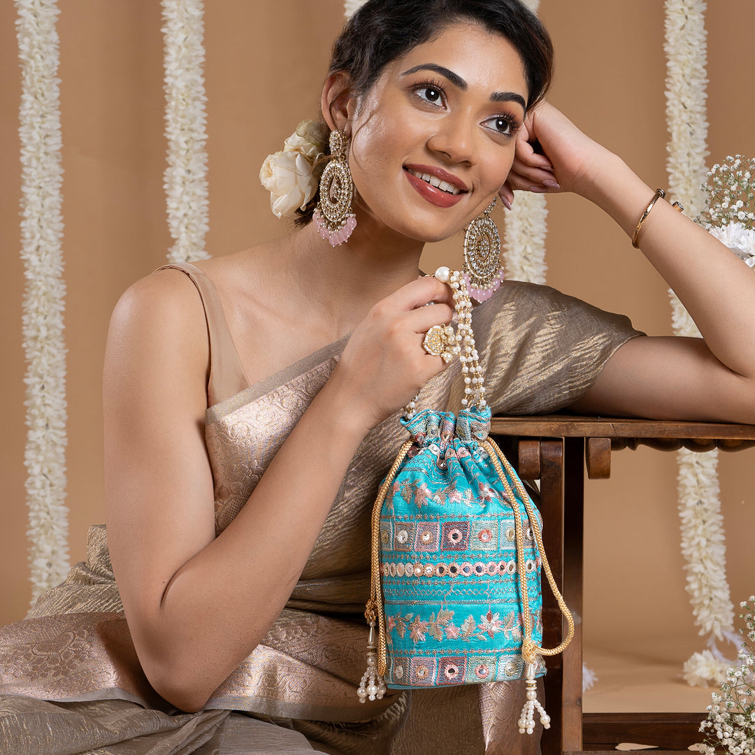Rangisari Aasmani Potli bag