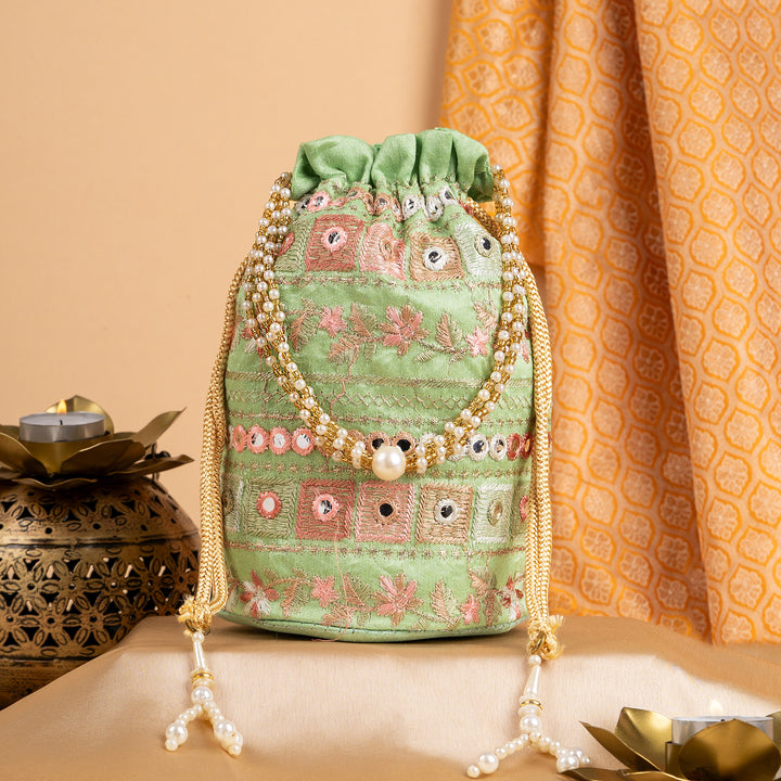 Rangisari Pista Potli bag