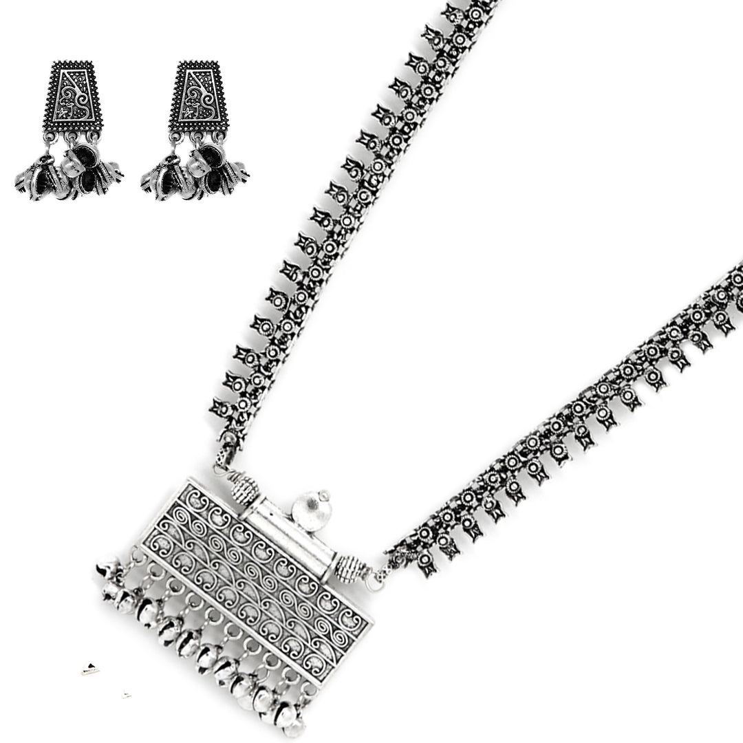 Teejh Aparna Metallic Silver Oxidized Jewelry Gift Set