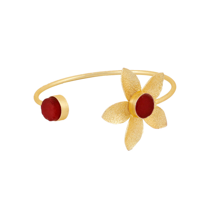 Teejh Juhi Dark Red Flower Bracelet