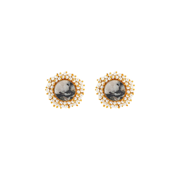 Teejh Roop Grey Druzy Stone Earring