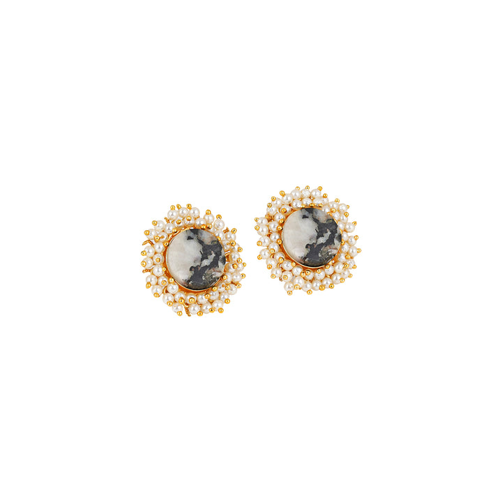 Teejh Roop Grey Druzy Stone Earring