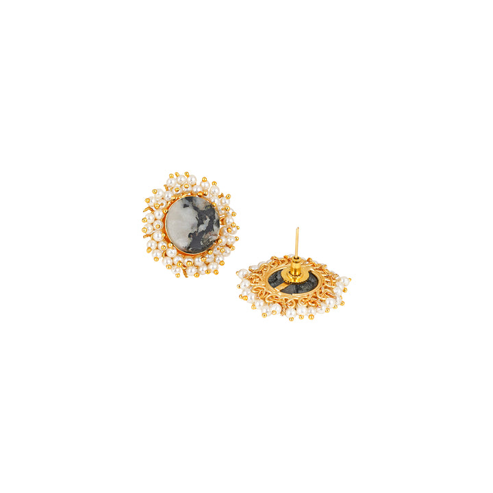 Teejh Roop Grey Druzy Stone Earring