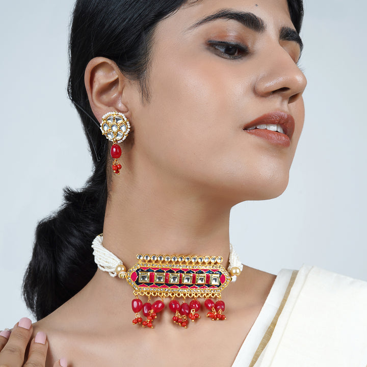 Teejh Akruti Pink Necklace Set