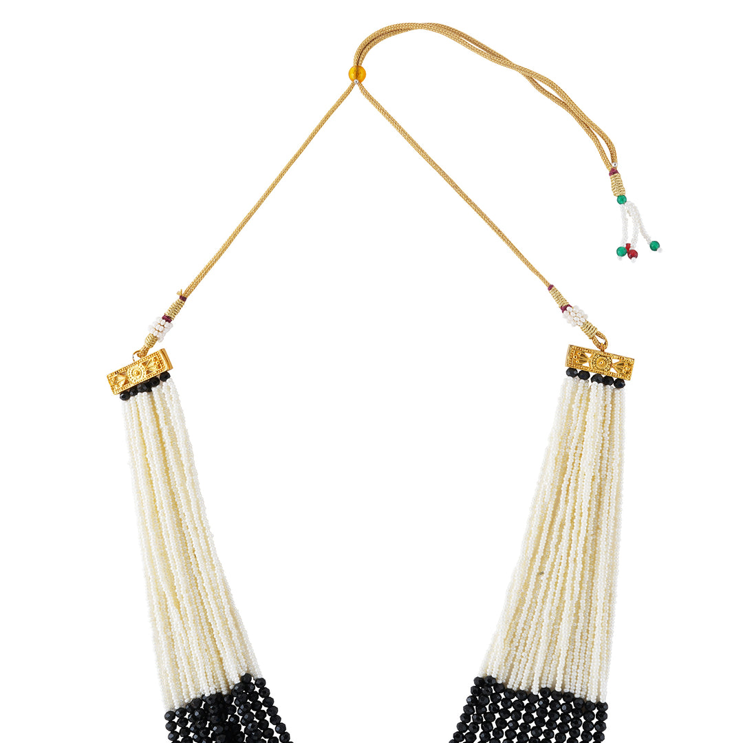 Teejh Jareen Black and White Gold Necklace Set