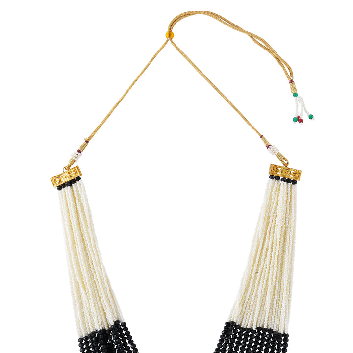 Teejh Jareen Black and White Gold Necklace Set