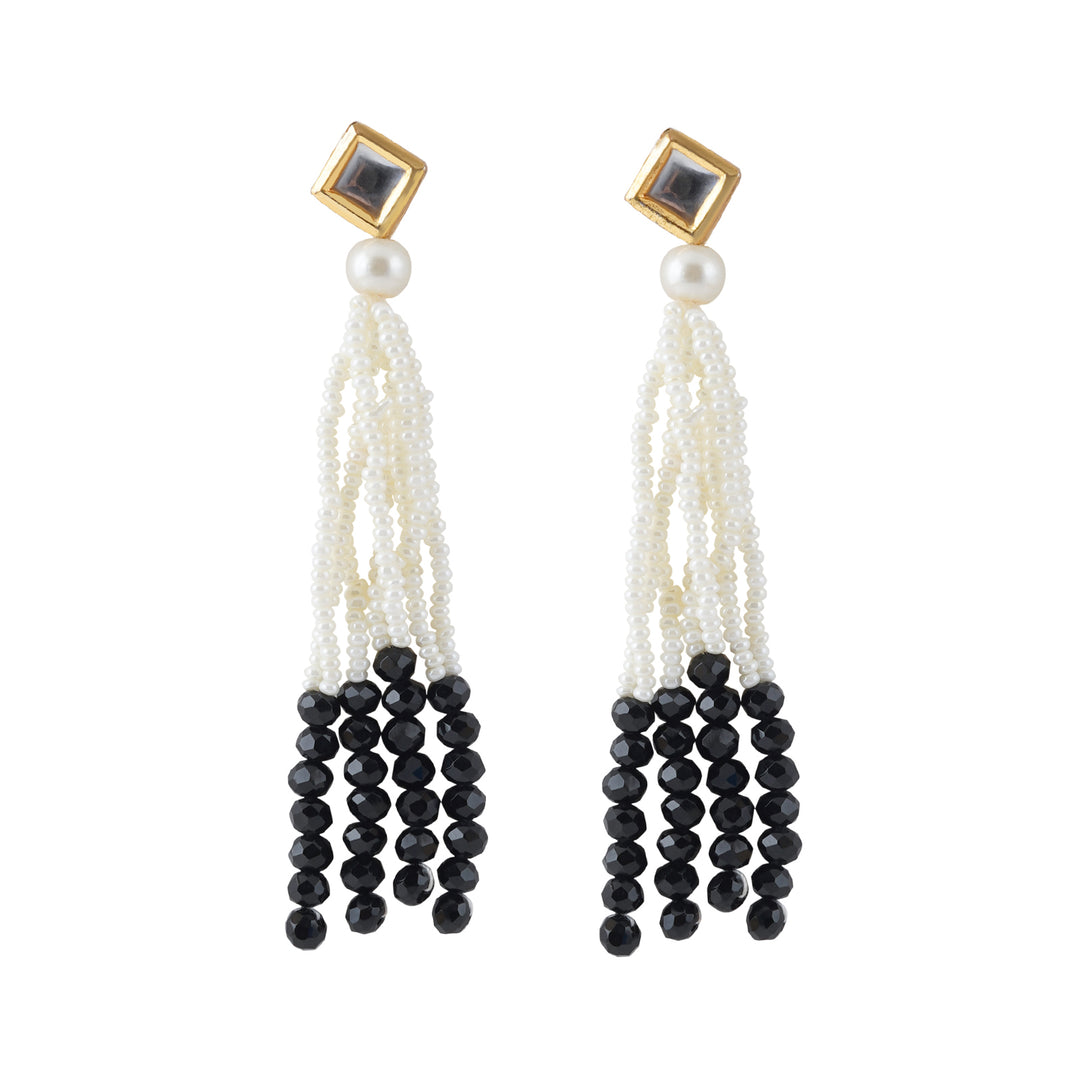 Teejh Jareen Black and White Gold Necklace Set