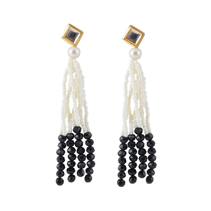 Teejh Jareen Black and White Gold Necklace Set