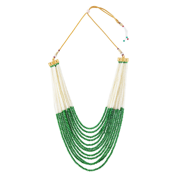 Teejh Jareen Green and White Gold Necklace Set