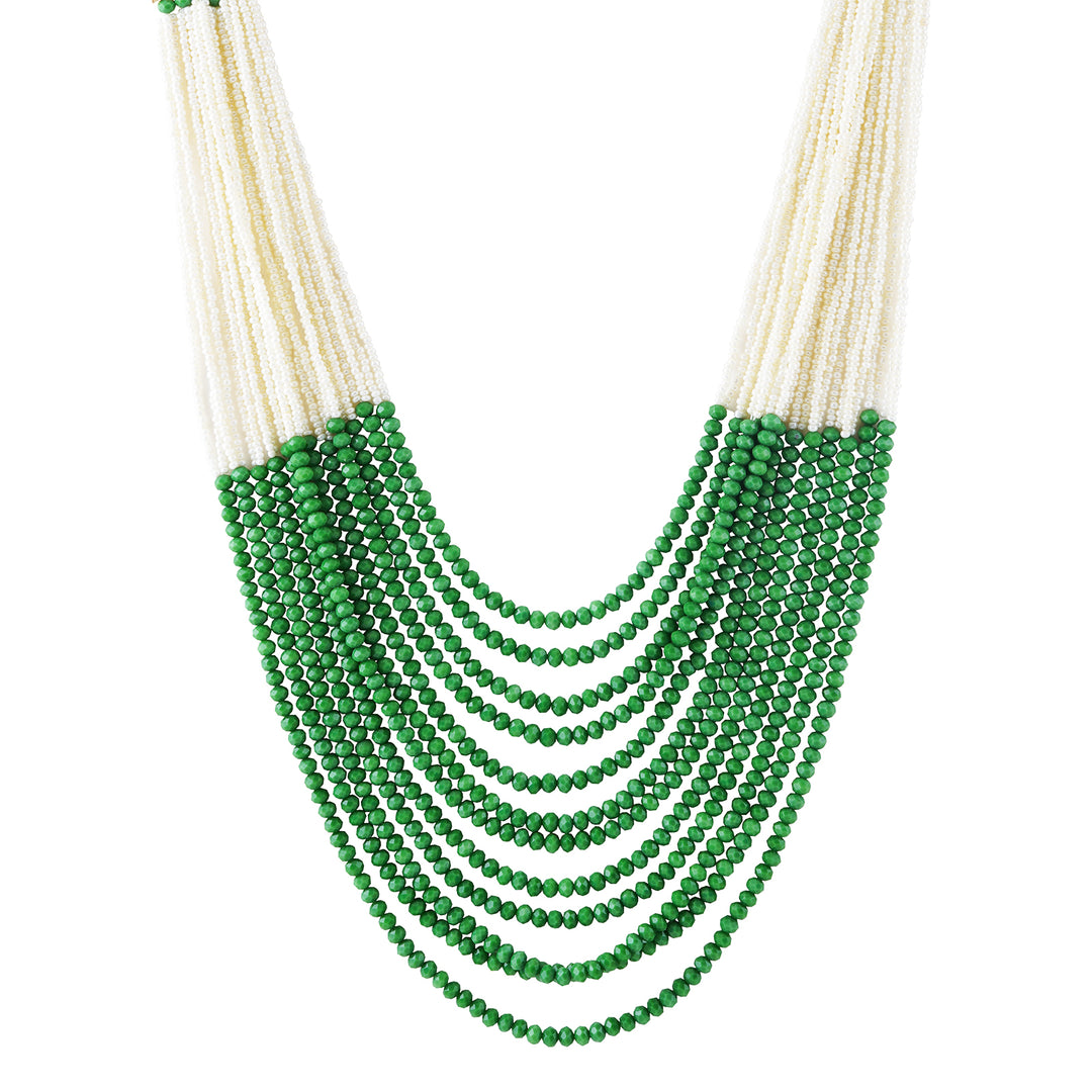 Teejh Jareen Green and White Gold Necklace Set