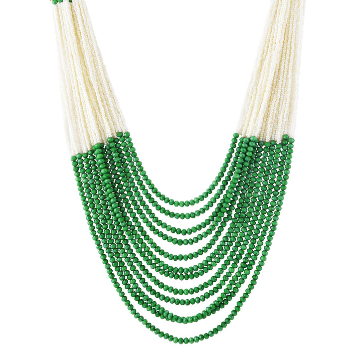 Teejh Jareen Green and White Gold Necklace Set