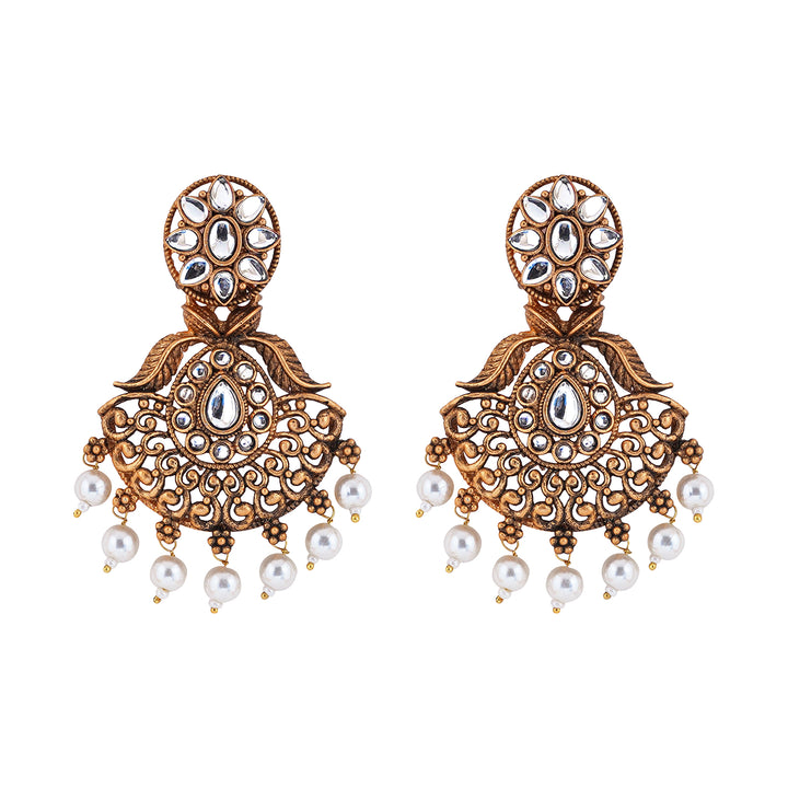 Teejh Vikasini White Gold Enamel Earrings