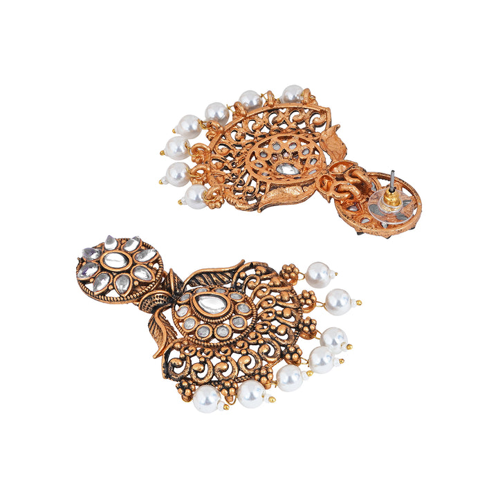 Teejh Vikasini White Gold Enamel Earrings