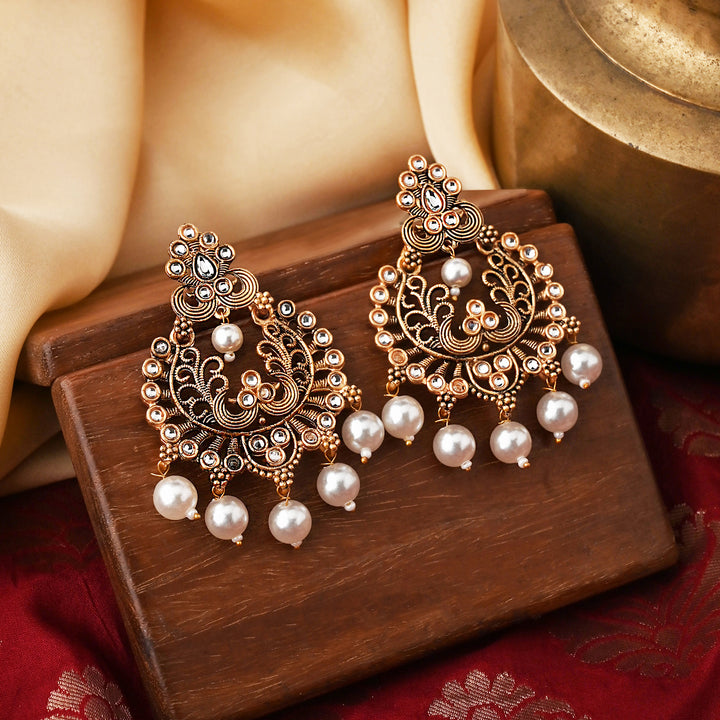 Teejh Siyaa White Gold Enamel Earrings