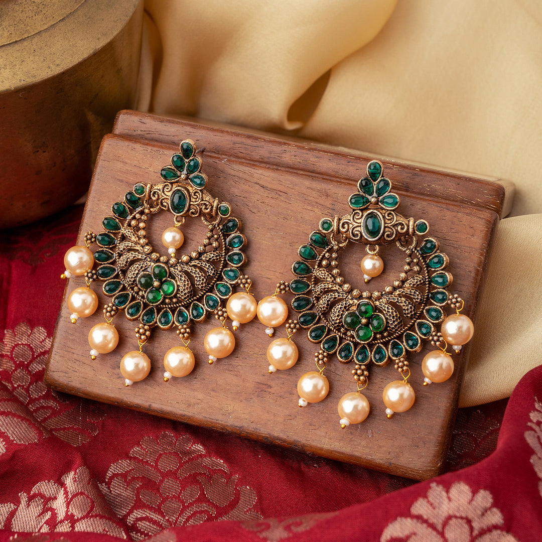 Dark green earrings outlet